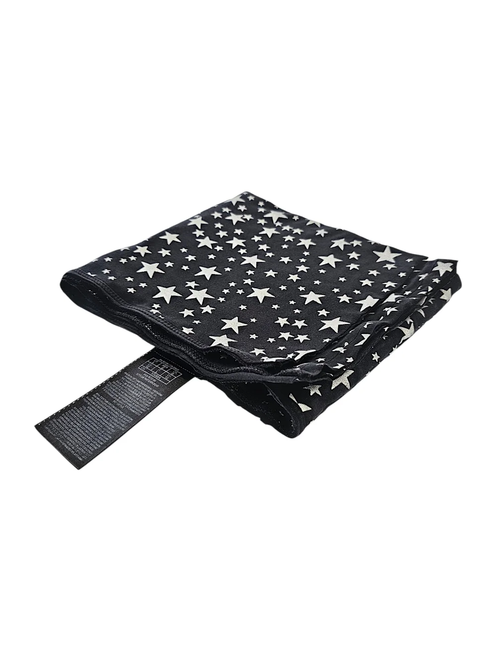 GUESS Upcycled Black Fabric with Silver Star Print - 1/2 Yard - Picture 4 of 12